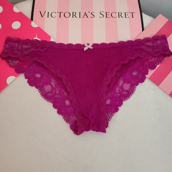 Y2K VS Dream Angels Smooth Micro Nylon Lace Cheekini Panty Size M - Picture 1 of 6